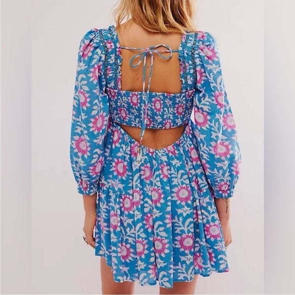 Free People Sacha River Combo Floral Print Mini Dress Size Small - Picture 2 of 15